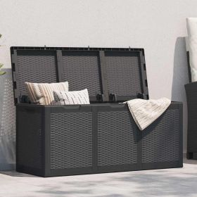Storage Box Black Polypropylene with rattan look Medium