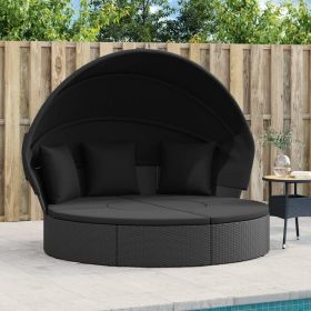 Outdoor Lounge Bed Black