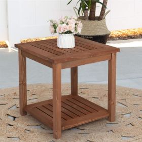 Outdoor Side Table Square End Tables for Patio, Porch, Garden, Indoor Outdoor Companion 17.7-inch