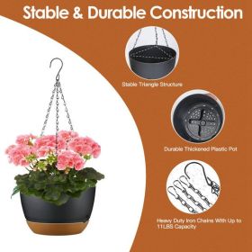 4 Pcs Minimalist Style Hanging Planters with 9.64-inch Diameter, Drainage Holes, and Removable Self-Watering Tray