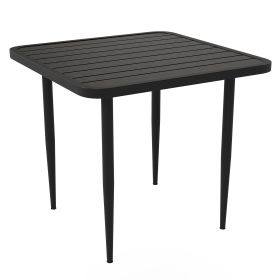 31.5" Patio Dining Table for 4, Metal Square Outdoor Table for Garden, Lawn, Backyard, Black