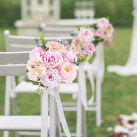 Artificial Flowers Combo Fake Flowers Pink Roses Silk Flowers With Stems For DIY Bridal Wedding Bouquets Centerpieces Arrangements Table Party Ba (Option: NudePink)