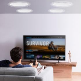 4 PCs 8 Inch In Ceiling Speakers, 100-Watts, Flush Mount Ceiling & In-Wall Speakers System With 8ΩImpedance 89dB Sensitivity, For Home Kitchen Li (Option: White)