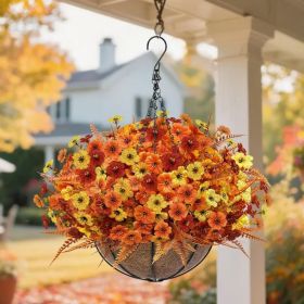 1pcs 20 Inch Christmas Hanging Basket Decorations With 30LED Warm White&Multicolored Light, Remote Control, 8 Mode, Timer, Lifelike Scots Pine Br (Option: Color2)