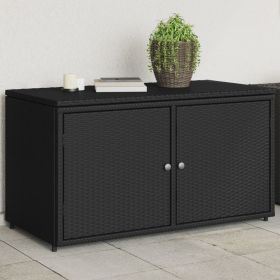 Garden Storage Cabinet Black (Color: Black)